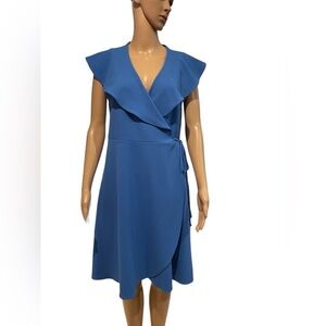 Spence Elegant Blue Wrap Dress size 6